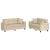 Set de canapele cu perne, 2 piese, crem, microfibră GartenMobel Dekor