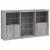Servantă cu lumini LED, gri sonoma, 181,5x37x100 cm GartenMobel Dekor