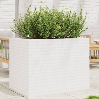 Jardinieră de grădină, alb, 90x60x68,5 cm, lemn masiv de pin GartenMobel Dekor