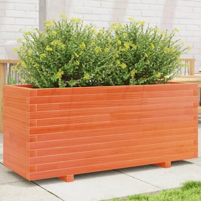 Jardinieră grădină, maro ceruit, 110x40x49,5 cm, lemn masiv pin GartenMobel Dekor
