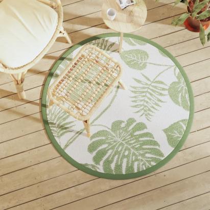 Covor de exterior, verde, Ø120 cm, PP GartenMobel Dekor