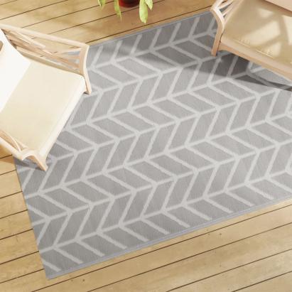 Covor de exterior, gri, 140x200 cm, PP GartenMobel Dekor