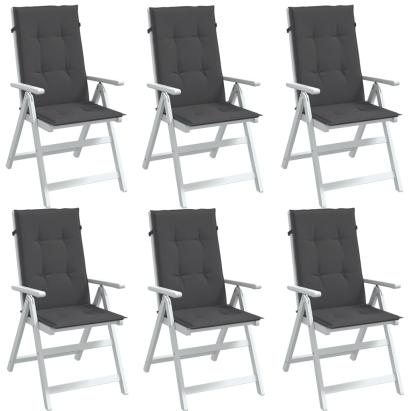 Perne scaun cu spătar înalt, 6 buc. antracit 120x50x4 cm textil GartenMobel Dekor
