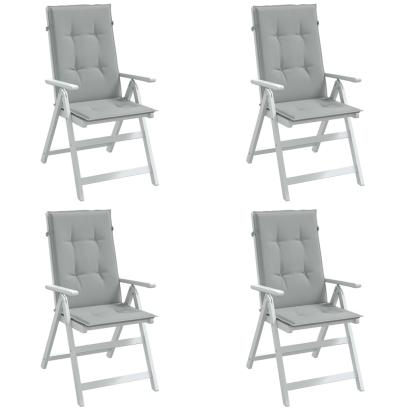 Perne scaun cu spătar înalt 4 buc. melanj gri 120x50x4cm textil GartenMobel Dekor