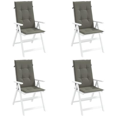 Perne scaun cu spătar înalt 4 buc. melanj gri 120x50x4cm textil GartenMobel Dekor