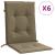 Perne scaun cu spătar mic 6 buc. melanj taupe 100x50x4cm textil GartenMobel Dekor