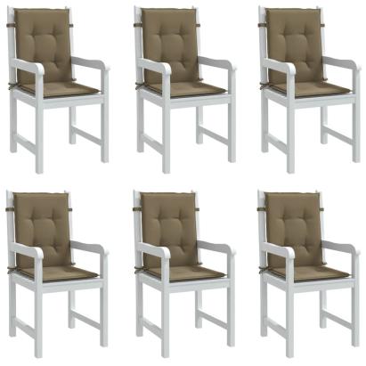 Perne scaun cu spătar mic 6 buc. melanj taupe 100x50x4cm textil GartenMobel Dekor