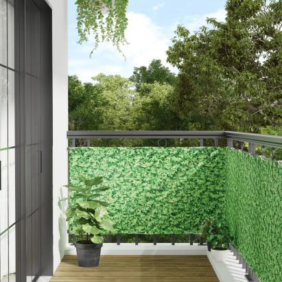 Paravan de grădină cu aspect de plantă, verde, 500x75 cm PVC GartenMobel Dekor