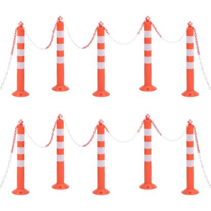 Bornă de control trafic cu lanţ, 10 buc., 75 cm, PE GartenMobel Dekor