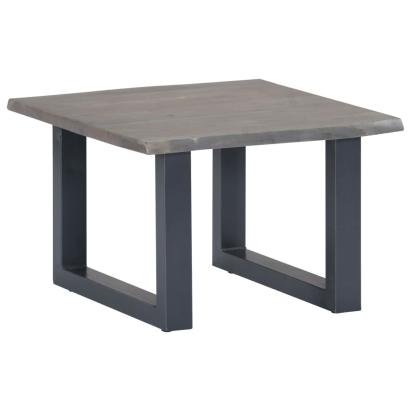 Masă cafea, muchii naturale gri, 60x60x40 cm, lemn masiv acacia GartenMobel Dekor