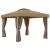 Pavilion cu perdea, gri taupe, 3x3 m, aluminiu GartenMobel Dekor