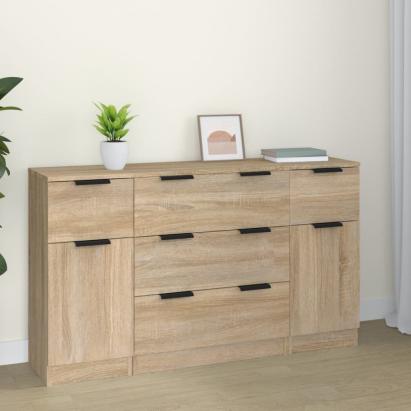 Set servantă, 3 piese, stejar sonoma, lemn prelucrat GartenMobel Dekor
