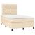 Pat box spring cu saltea, crem, 120x200 cm, textil GartenMobel Dekor