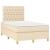 Pat box spring cu saltea, crem, 120x200 cm, textil GartenMobel Dekor