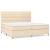Pat box spring cu saltea, crem, 200x200 cm, textil GartenMobel Dekor