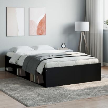 Cadru de pat mic dublu, negru, 120x190 cm GartenMobel Dekor
