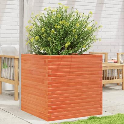 Jardinieră grădină, maro ceruit, 70x70x68,5 cm, lemn masiv pin GartenMobel Dekor