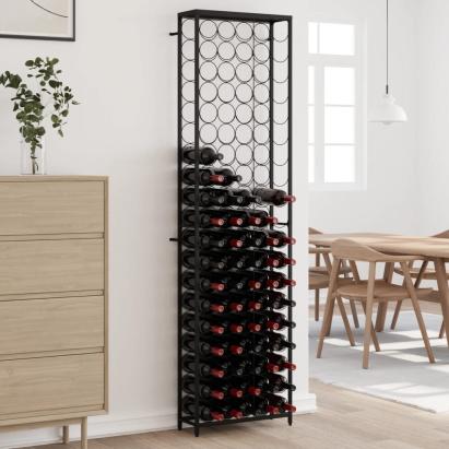 Suport sticle vin, 95 de sticle negru 54x18x200 cm fier forjat GartenMobel Dekor