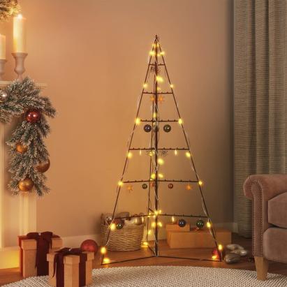 Brad de Crăciun din metal pentru decor, negru, 140 cm GartenMobel Dekor