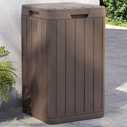 Coș de gunoi pentru exterior, maro, 38x38x65 cm, PP GartenMobel Dekor