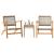 Set mobilier bistro, 3 piese, poliratan bej/lemn de acacia GartenMobel Dekor
