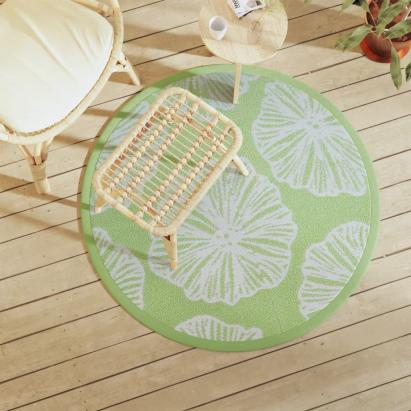 Covor de exterior, verde, Ø120 cm, PP GartenMobel Dekor