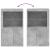 Dulap lateral cu lumini LED, gri beton, lemn prelucrat GartenMobel Dekor