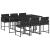 Set mobilier de grădină cu perne, 7 piese, negru, poliratan GartenMobel Dekor