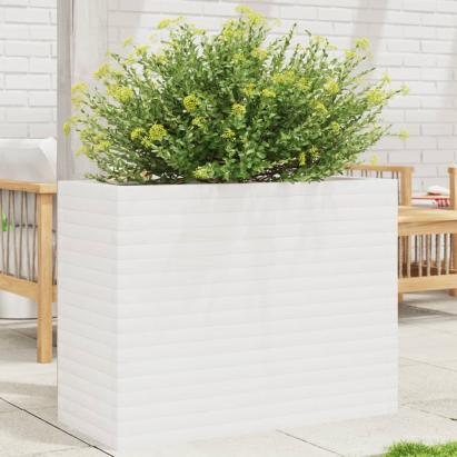 Jardinieră de grădină, alb, 90x40x68,5 cm, lemn masiv de pin GartenMobel Dekor