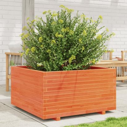 Jardinieră grădină, maro ceruit, 90x90x49,5 cm, lemn masiv pin GartenMobel Dekor