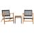 Set mobilier bistro, 3 piese, poliratan negru/lemn de acacia GartenMobel Dekor