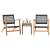 Set mobilier bistro, 3 piese, poliratan negru/lemn de acacia GartenMobel Dekor
