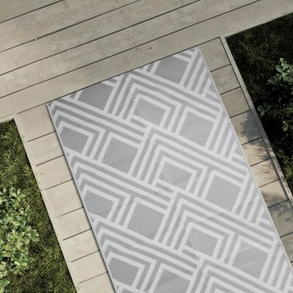 Covor de exterior, gri, 80x150 cm, PP GartenMobel Dekor