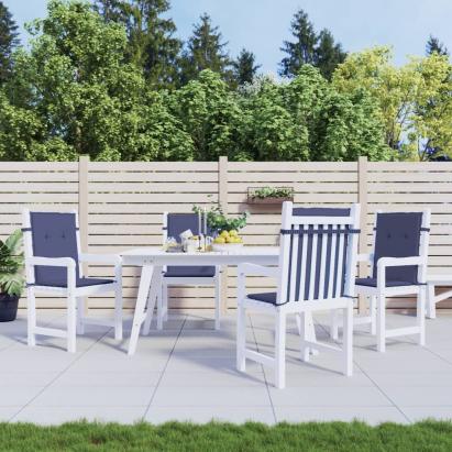 Perne pentru scaune cu spătar jos, 4 buc., bleumarin, textil GartenMobel Dekor