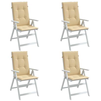Perne scaun cu spătar înalt 4 buc. melanj bej 120x50x4cm textil GartenMobel Dekor