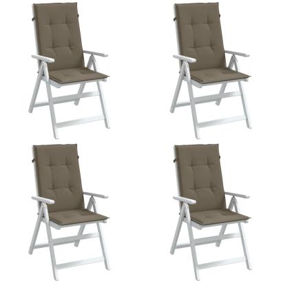 Perne scaun spătar înalt 4buc melanj gri taupe120x50x4cm textil GartenMobel Dekor