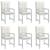 Perne scaun cu spătar scund 6buc. melanj crem 100x50x4cm textil GartenMobel Dekor