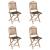 Set mobilier de exterior pliabil, cu perne, 5 piese, bambus GartenMobel Dekor