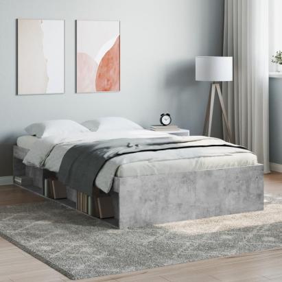 Cadru de pat mic dublu, gri beton, 120x190 cm GartenMobel Dekor