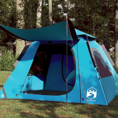 Cort de camping cupolă 4 persoane, setare rapidă, albastru GartenMobel Dekor
