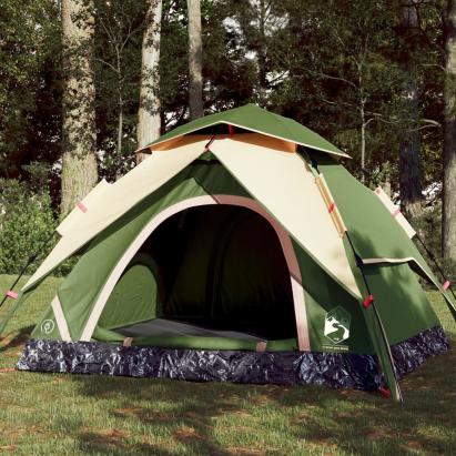 Cort de camping cupolă 3 persoane, setare rapidă, verde GartenMobel Dekor