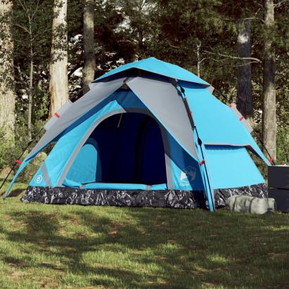 Cort de camping cupolă 5 persoane, setare rapidă, albastru GartenMobel Dekor