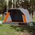 Cort camping cabană 4 persoane gri/portocaliu setare rapidă GartenMobel Dekor