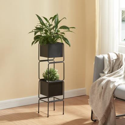 Suport plante Sveio 75,5x20x20cm negru [en.casa] HausGarden Leisure