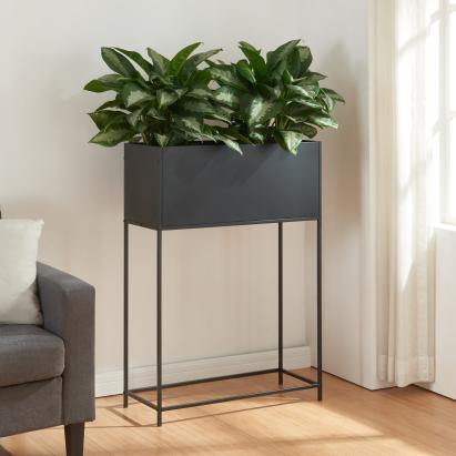 Suport plante Porsgrunn 100x70x30cm metal negru [en.casa] HausGarden Leisure