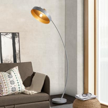 Lampa podea curbata Stafford 159 cm gri [lux.pro] HausGarden Leisure