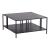 Masuta cafea, en.casa, PXSL-0157 Kumlinge, 40 x 80 x 80 cm, metal, negru, cu raft inferior, forma patrata HausGarden Leisure