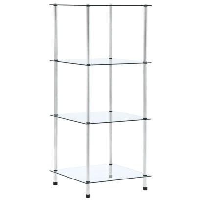 Raft cu 4 niveluri transparent, 40x40x100 cm, sticlă securizată GartenMobel Dekor