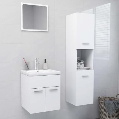 Set mobilier de baie, alb, lemn prelucrat GartenMobel Dekor