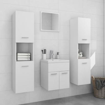 Set mobilier de baie, alb, lemn prelucrat GartenMobel Dekor
